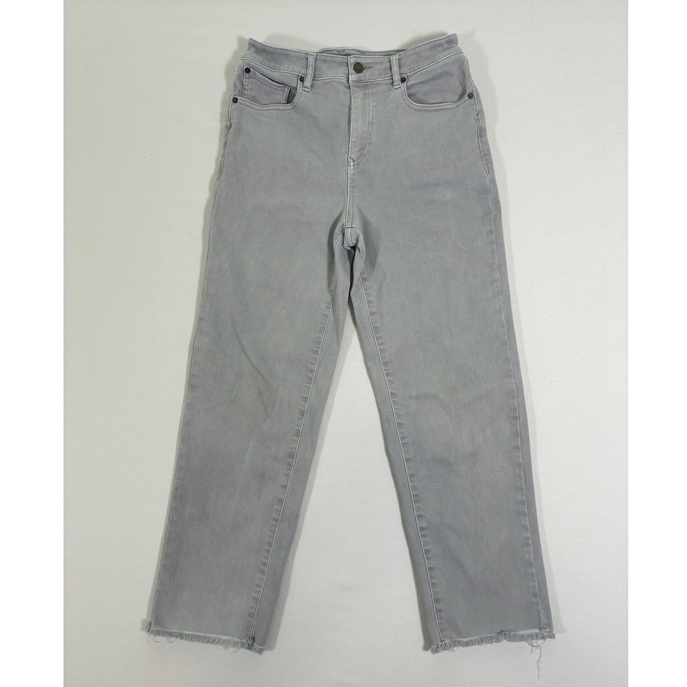 Volcom Stone Step High Rise Jeans Womens 29 Gray Raw Hem Boyfriend B1912200